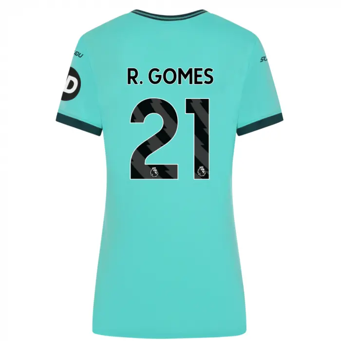 Wolverhampton Wanderers Shirt Store | 2025-26 Wolves Away Shirt – Womens R. GOMES 21 Collection Wolverhampton Wanderers Official Gear